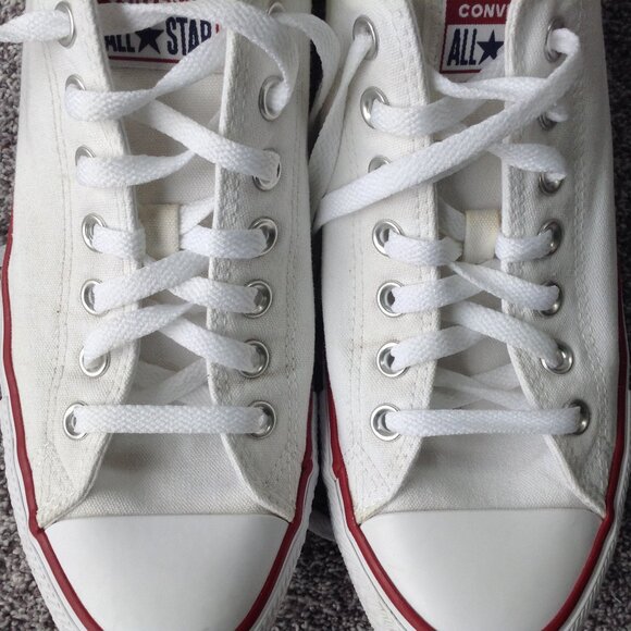 ⭐CONVERSE ALL-STAR UNISEX SNEAKERS in White, size 10 men’s/12 women’s⭐ - Picture 7 of 8